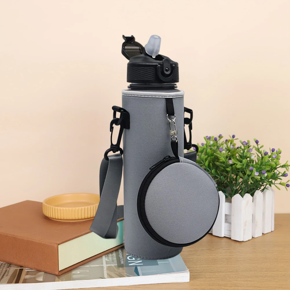 Description Picture 6 of item1000ML Water Bottle Sleeve Portable 1 Liter Sport Bottle Case Shoulder Strap Water Jug Carrier Pouch Bottle Bag Without Bottle
