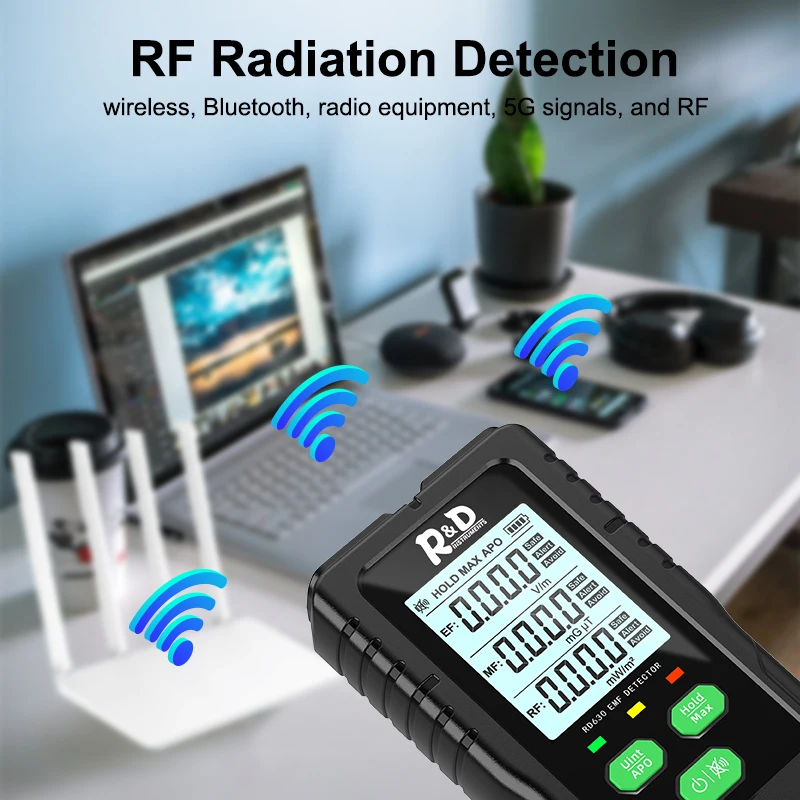 Electromagnetic Radiation Tester Electromagnetic Field Radiation Detector Tester Emf Meter 3 in 1 Meter R&D RD630