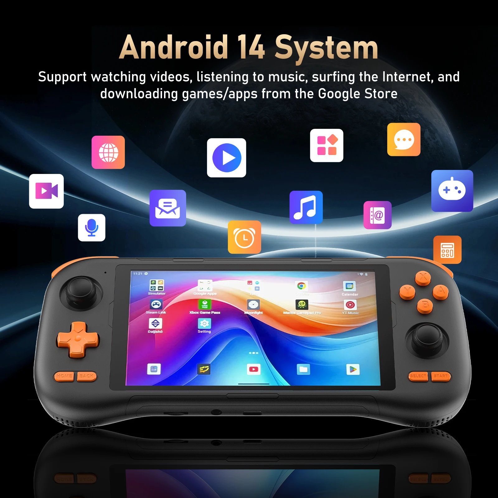 NEW Handheld Game Console K56 5.5'' Touch Screen 50 Emulators for PS1/PSP/DC/SS Android 14 5000mAh WIFI5 Retro Game Player - 3
