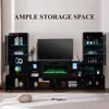 3 Piece Modern High Gloss Fireplace TV Stand + Bookcase Set for Living Room Includes 68" TV Stand with 40" Fireplace 6