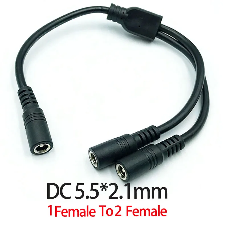 1 Stück DC 5,5mm*2,1mm 1-zu-2-Stecker-Verbinder, Stecker auf Buchse, DC-Stromverteilerkabel, CCTV LED-Streifenlicht-Stromversorgungsadapter – Detail 6