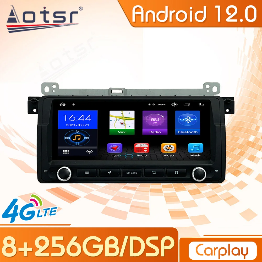 Autoradio Android 12 Per Bmw Serie 3 E46 M3 1998 - 2006 Ricevitore Gps Wireless Carplay Central Multimedia Player Stereo Head Unit