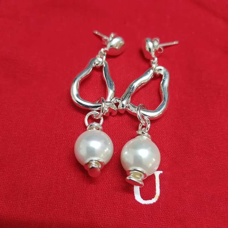 Yisheng alloy bead earrings, Silver clasp, fashion, with logo, wholesale, new 2021, European fashion gift bracelet