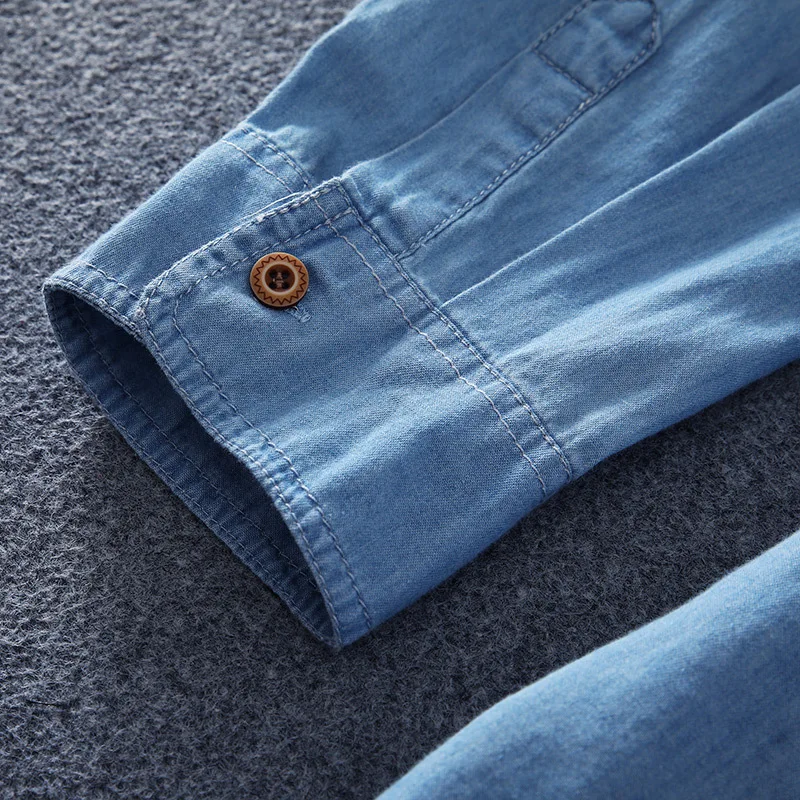 Cotton Spring Autumn Men Long Sleeve Cotton Denim Casual Coat Casual Shirts Plus Size L-5XL 6XL 7XL 8XL denim shirt,long sleeved shirt