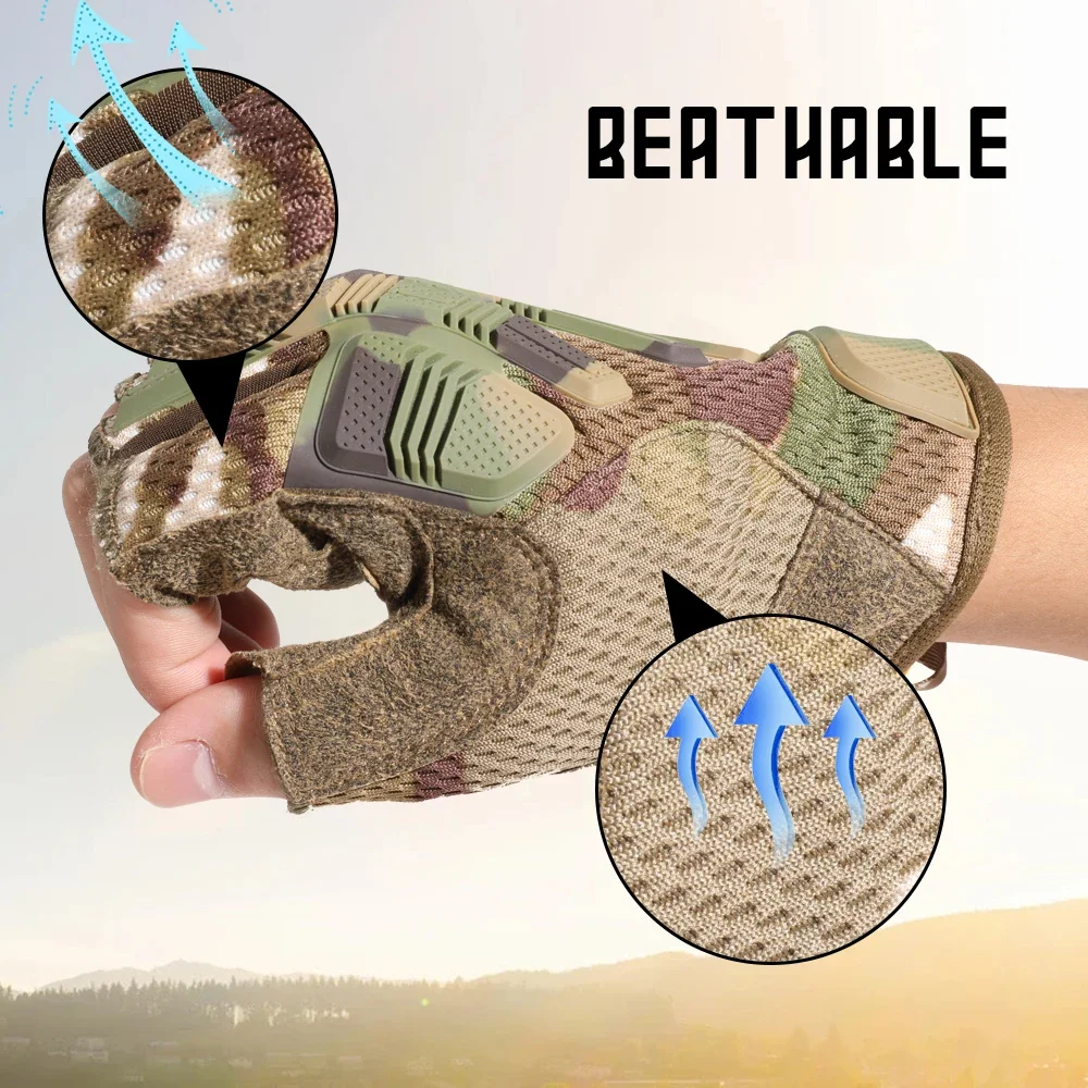 Touch Screen Tactical Cycling Gloves Outdoor Combat Airsoft Paintball Hunting Shooting Hiking Bicycle Sports Anti-Slip Men Women 2
