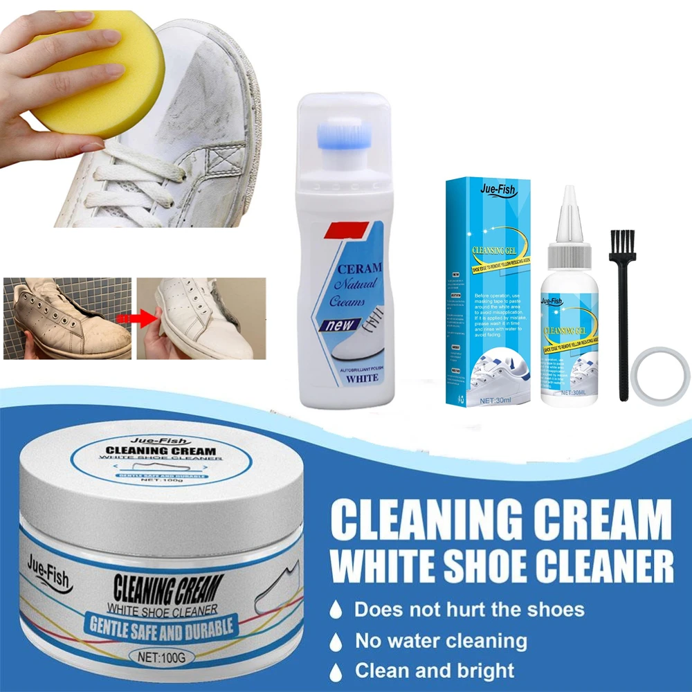 White Shoes Cleaning Cream Stains Remover Shoes Whitening All-Purpose Cleansing Cream Wipe Sponge For Sneakers shoe cleaning balm cleaning cream