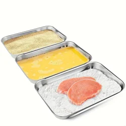 Stainless Steel Leakproof & Stackable Food Containers with Clear Lids - Set of 3 (3pcs - without lid)