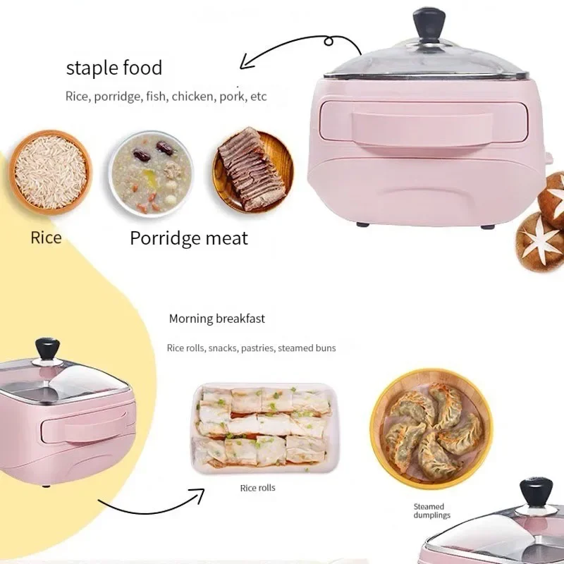 Steamed Rice Noodles Machine Household Small Multi functional Breakfast Machine Drawer type Net Red Mini Electric Steamer 4