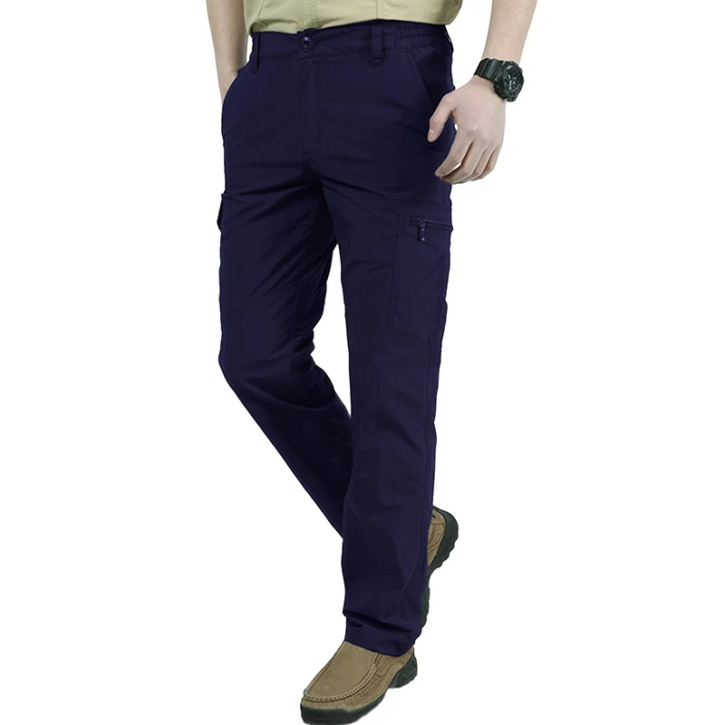 Casual Men Pants Summer Multiple Pockets Cargo Pants Quick Dry Thin Trousers Outdoor Hiking Workout Breathable Long Pant New 3