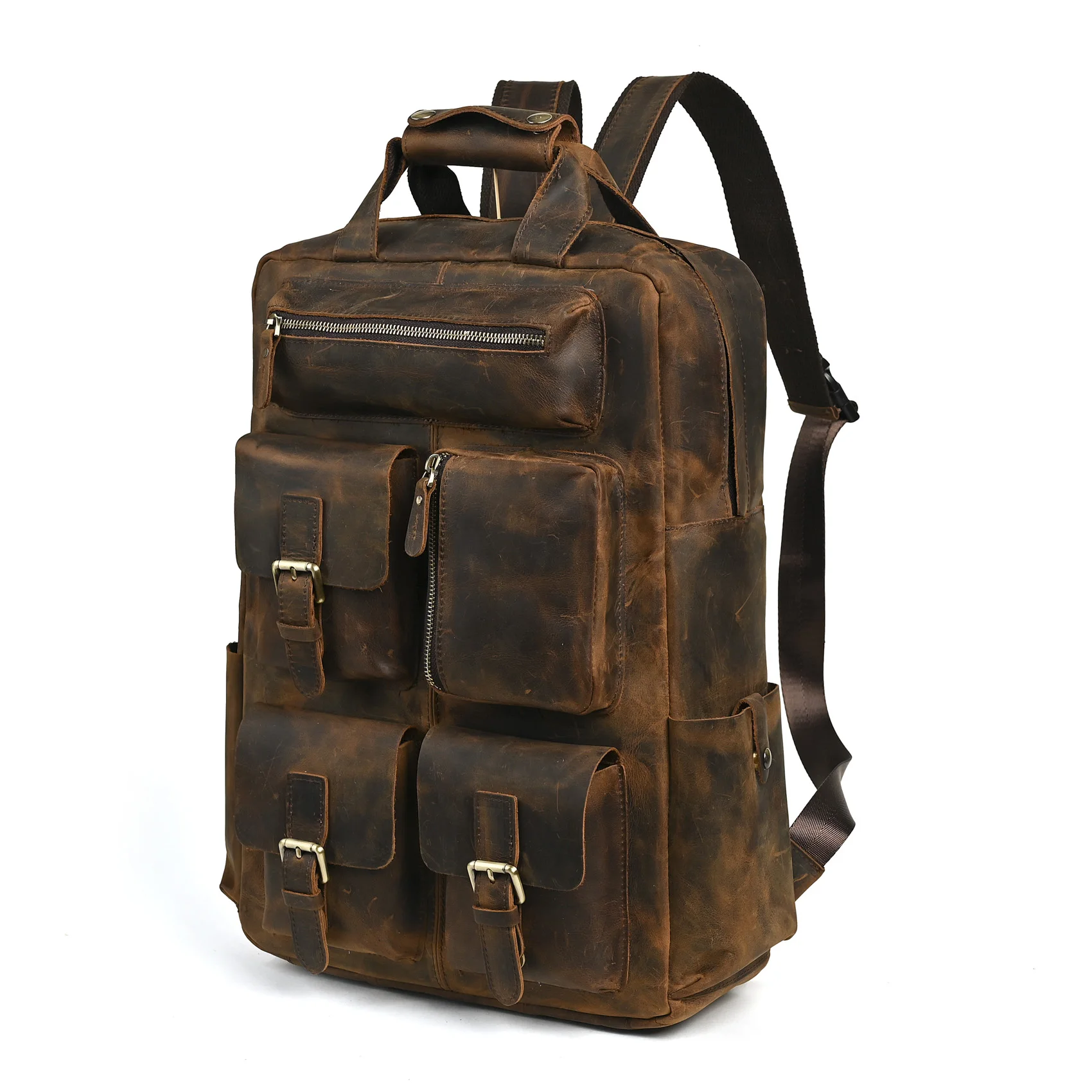 Ubuy Leather Backpack For College Students Stylish PU Leather