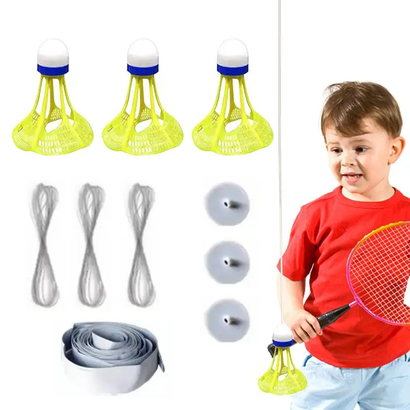 

Badminton Rebound Trainer High Elasticity Indoor Badminton Trainer With 3 Luminous Badminton Balls Portable Badminton Training