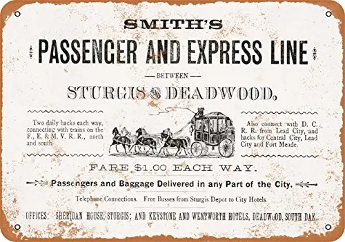 

Metal Sign - 1882 Deadwood South Dakota Stagecoach - Vintage Look Wall Decor for Cafe Bar Pub Home Beer Decoration Crafts
