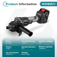 YOFIDRA 125MM Brushless Electric Angle Grinder Cordless Trimmer Machine Polishing Cutting Home Power Tool For Makita 18V Battery 2