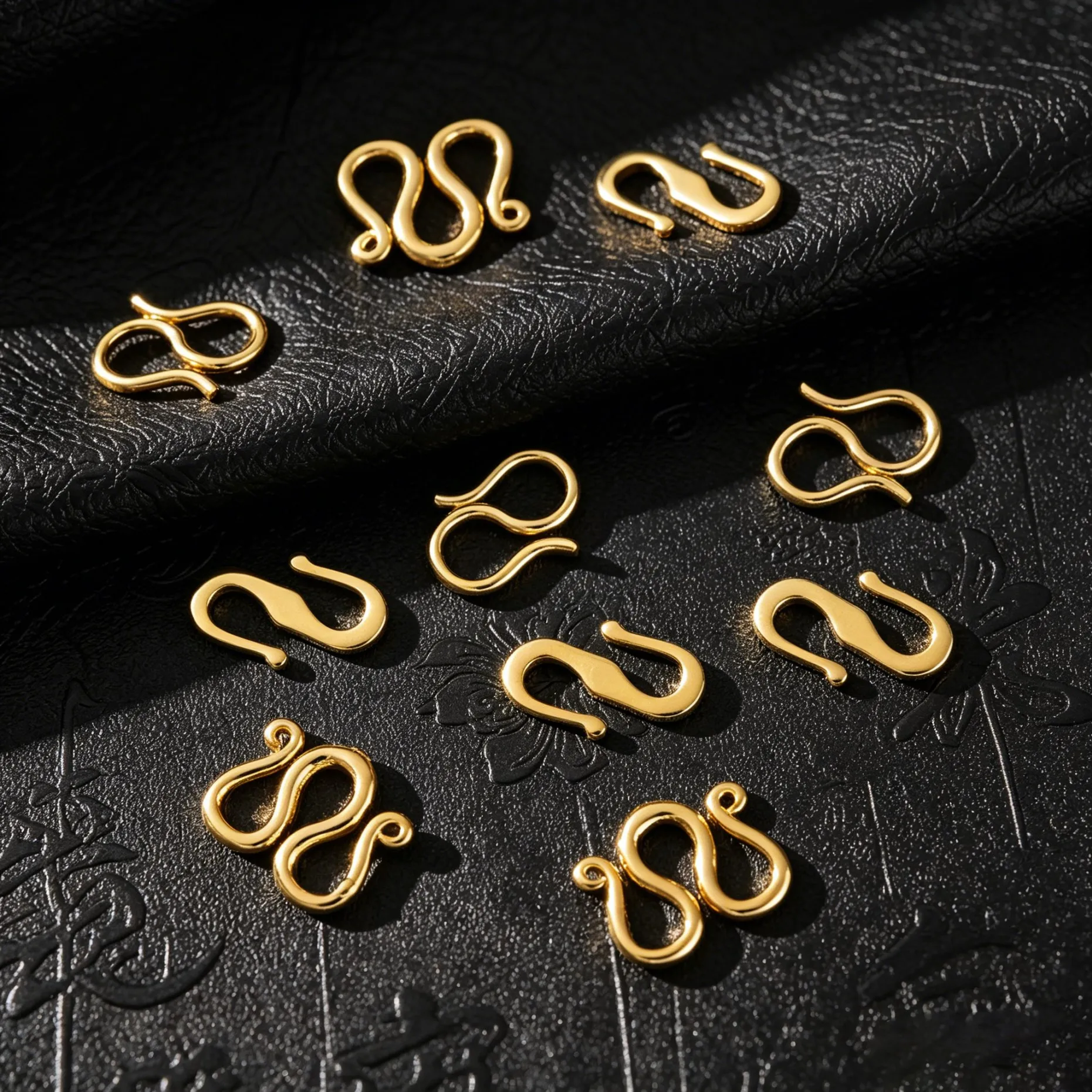 20 Stück/Lot 18K vergoldete W-S-förmige Endverschlüsse, Hakenkettenverbinder für DIY handgefertigte Armbänder, Halsketten, Schmuckherstellungszubehör – Detail 5