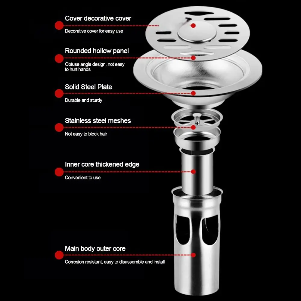 10/12cm Stainless Steel Floor Drains Washing Machine Dual-purpose Square Sink Strainer Cover Bathroom Sewer Dectable Drainer floor sink strainer floor drain drain strainer floor drain filter drain filter