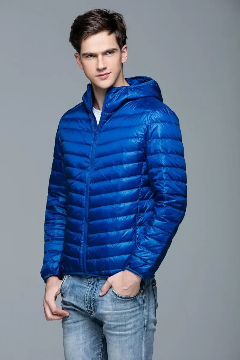 Men's Spring Winter Quilted Coats New 90% White Duck Down Ultra Lightweight Packable Down Jacket Men Korean Fashion Puffer Coat
