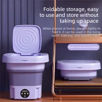Mini-lave-linge pliable pour la maison, machine à laver portable pour sous-vêtements et chaussettes en dortoir étudiant, seau de lavage compact 2