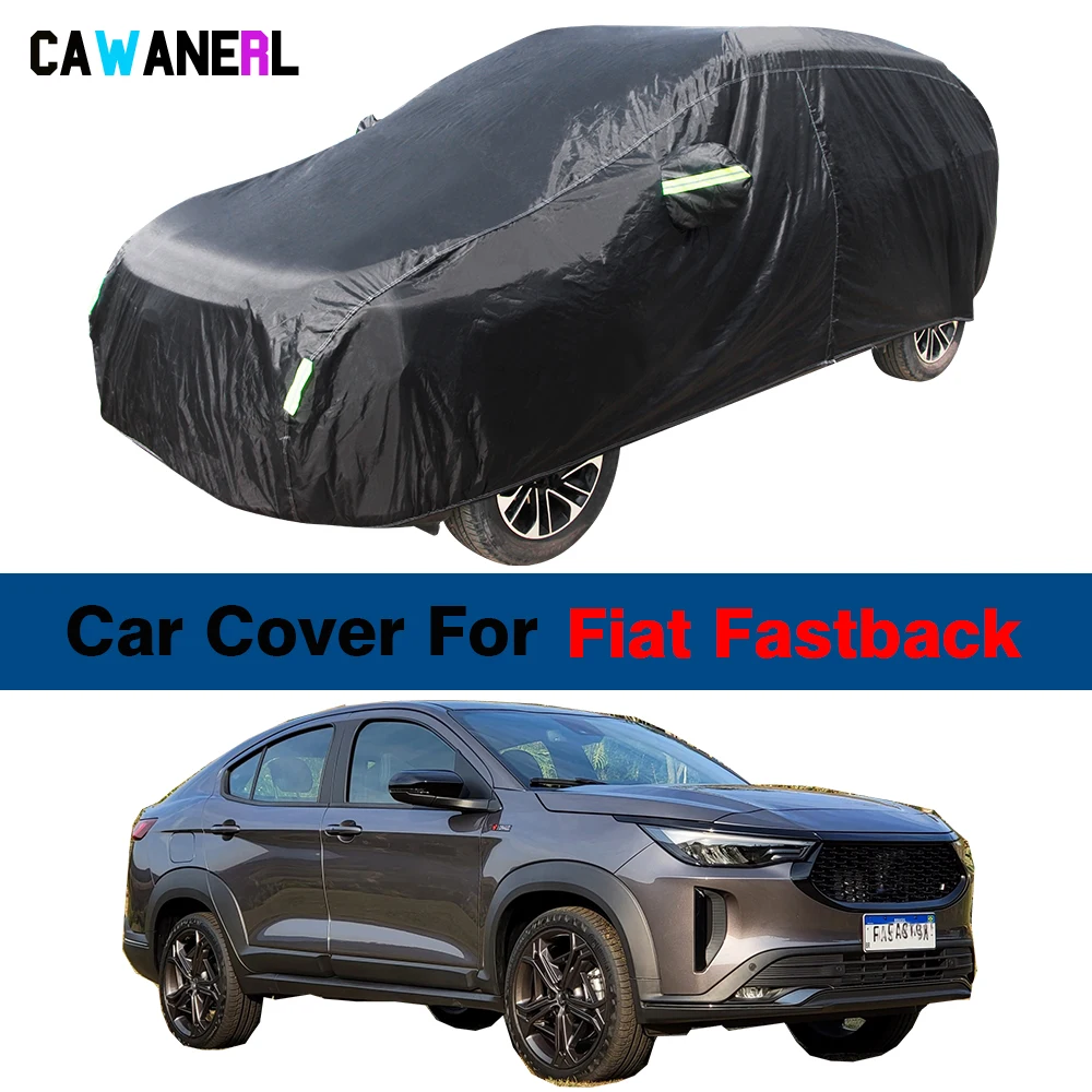 

Waterproof Black Car Cover For Fiat Fastback 2022-2023 Sun UV Snow Rain Ice Prevent Outdoor SUV Cover Windproof