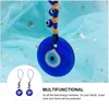 2 Pcs 's Eye Pendant Blue Hamsa Beads Key Chain Accessory Eyes Hanging Glass 2