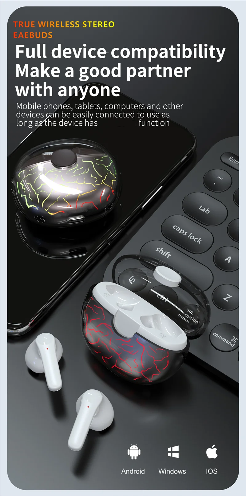 best gaming headphones Soleeanre Bluetooth-compatible Earphone Wireless Headphones Sport Waterproof Headsets Low-Latency Gaming Headset Music Touch best earphones