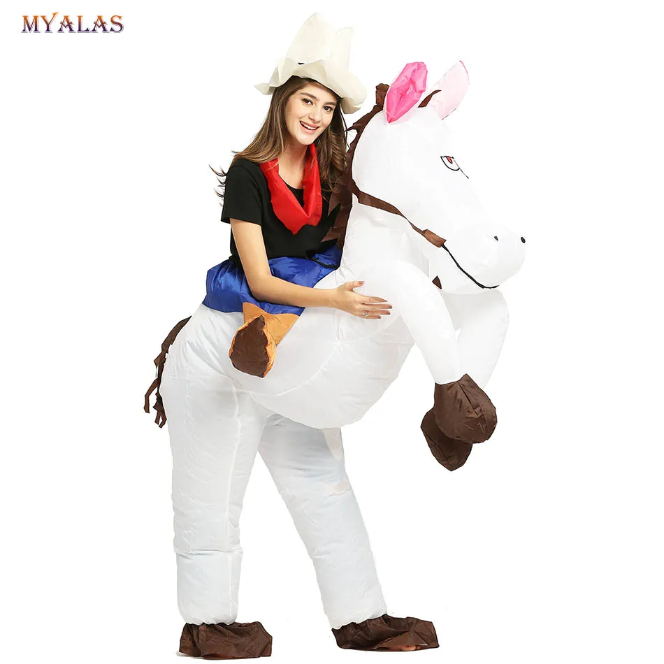 Disfraz Hinchable Hombre Disfraz Caballo Inflable Adultos - Divertido Traje Burbuja Para Fiestas, Halloween, Carnaval Disfraz Caballo Hinchable