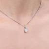 JewelryPalace Moissanite D Color 1ct 2ct Oval S925 Sterling Silver Pendant Necklace for Woman No Chain Yellow Rose Gold Plated 6