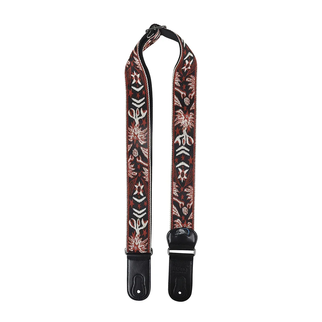 Premium Leather & Cotton Guitar Strap with Picks - High-Quality Instrument Accessory