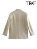 TRAF Women Fashion Double Breasted Loose Fitting Blazer Coat Vintage Long Sleeve Pockets Female Outerwear Chic Veste Femme 6