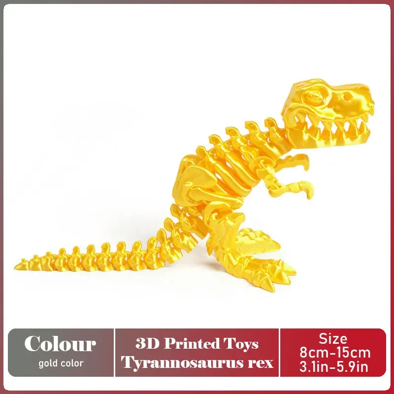 Realistic 3D Printed Movable Tyrannosaurus Rex Dinosaur Model - Decorative Desktop Piece & Unique Birthday Gift