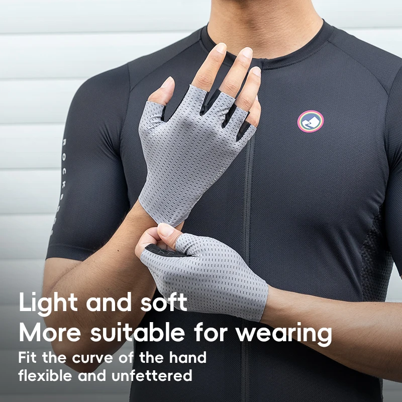 ROCKBROS Bike Gloves Half Finger MTB Cycling Gloves Anti-Slip Shock-Absorbing Breathable Gloves Summer Shorts Gloves 3