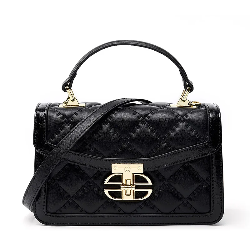 

Новая роскошная женская сумка из натуральной кожи, модные квадратные Наплечные сумки через плечо с алмазным узором, дамская сумочка и кошелек, Bolsos
