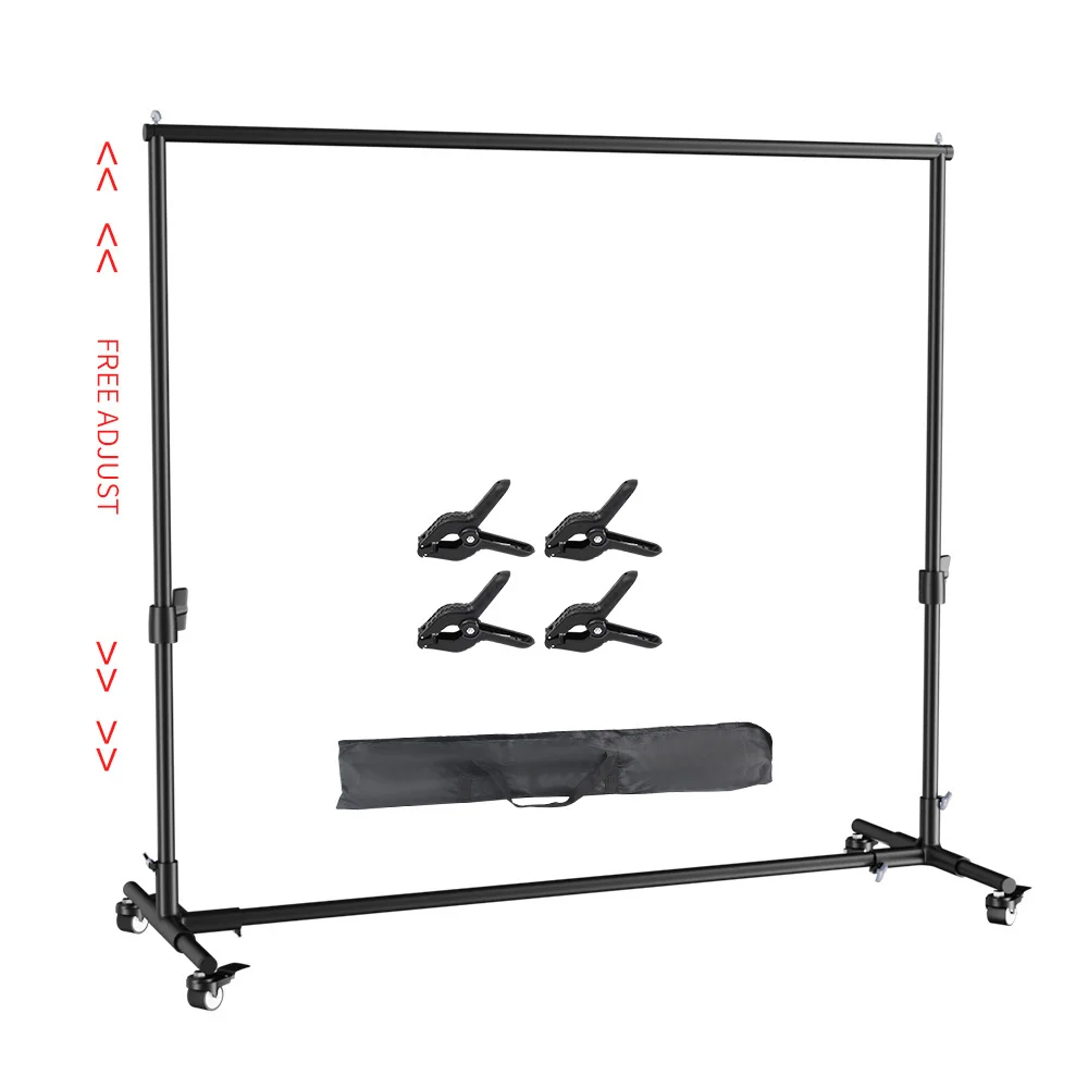 

SH 2X2M / 2X3M Background Stand With 4pcs Wheels And 4pcs Fish Clips Photography Backdrop Frame Support For Photo Studio