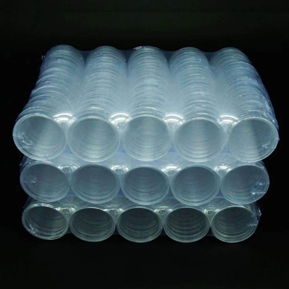 100 cápsulas para monedas de 35 mm, cápsulas de plástico redondo transparente para monedas, cápsulas transparentes para monedas, 100 piezas para proteger y mostrar tu colección de monedas