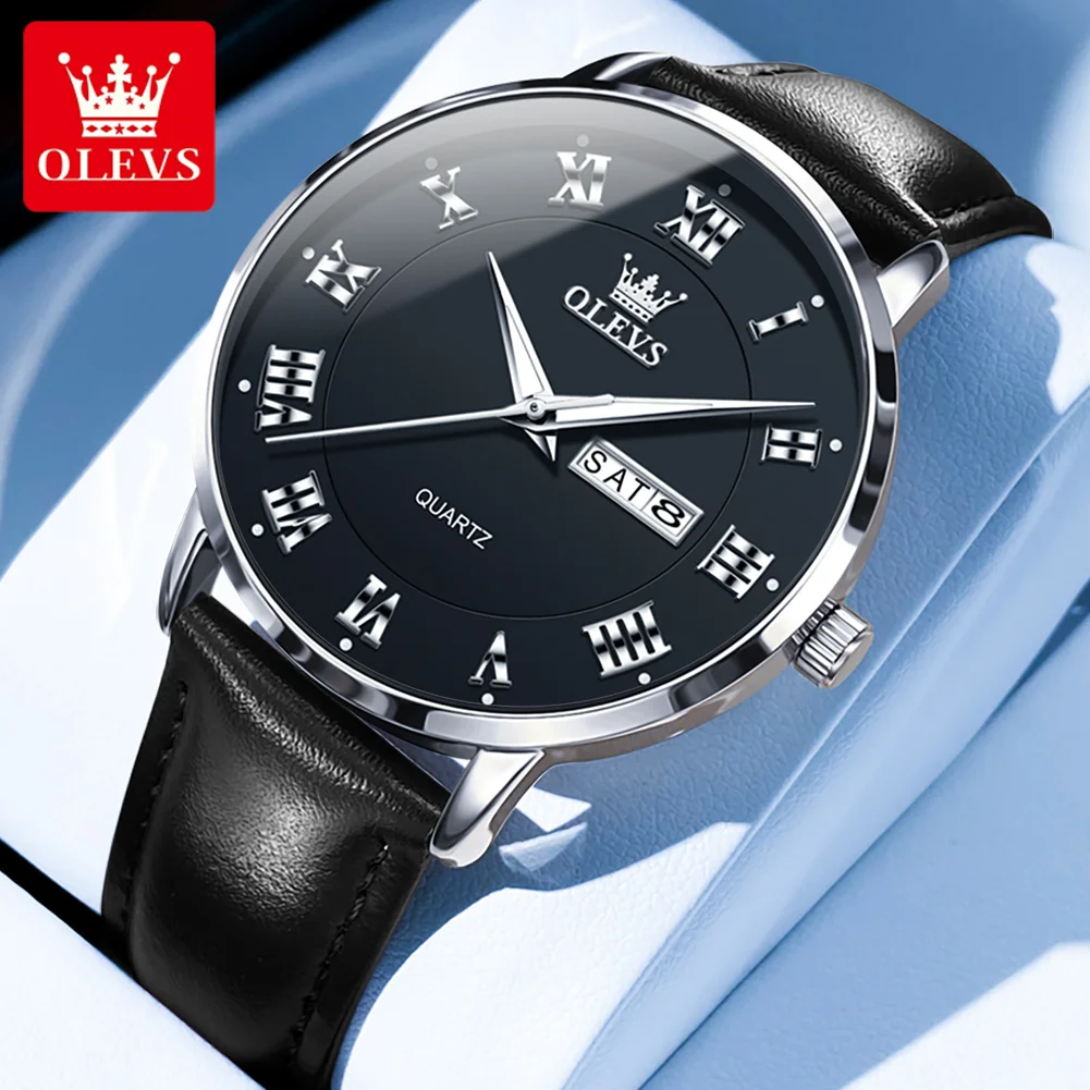 OLEVS 2920 ساعة رجالية موضة الأعمال مقياس روماني م...