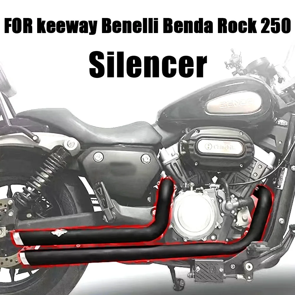 

Выхлопной глушитель мотоцикла, правая сторона, двойная трубка из нержавеющей стали для keeway Benelli Benda Rock 250 Rock250