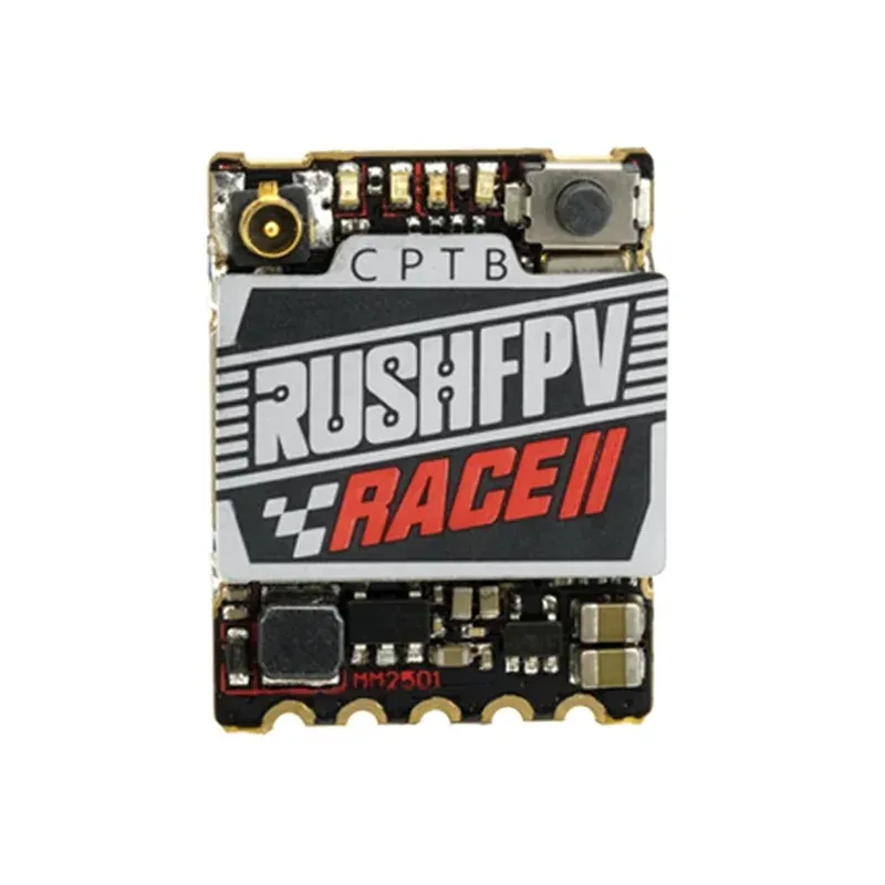Connecteurs et bouton de fréquence sur l'émetteur FPV SmartAudio RushFPV Race2