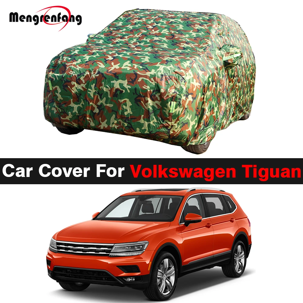 

Полностью камуфляжный чехол для автомобиля VW Volkswagen Tiguan 2007-2023, водонепроницаемый, с защитой от УФ-лучей, солнца, дождя, снега, льда, ветра, чехол для внедорожника