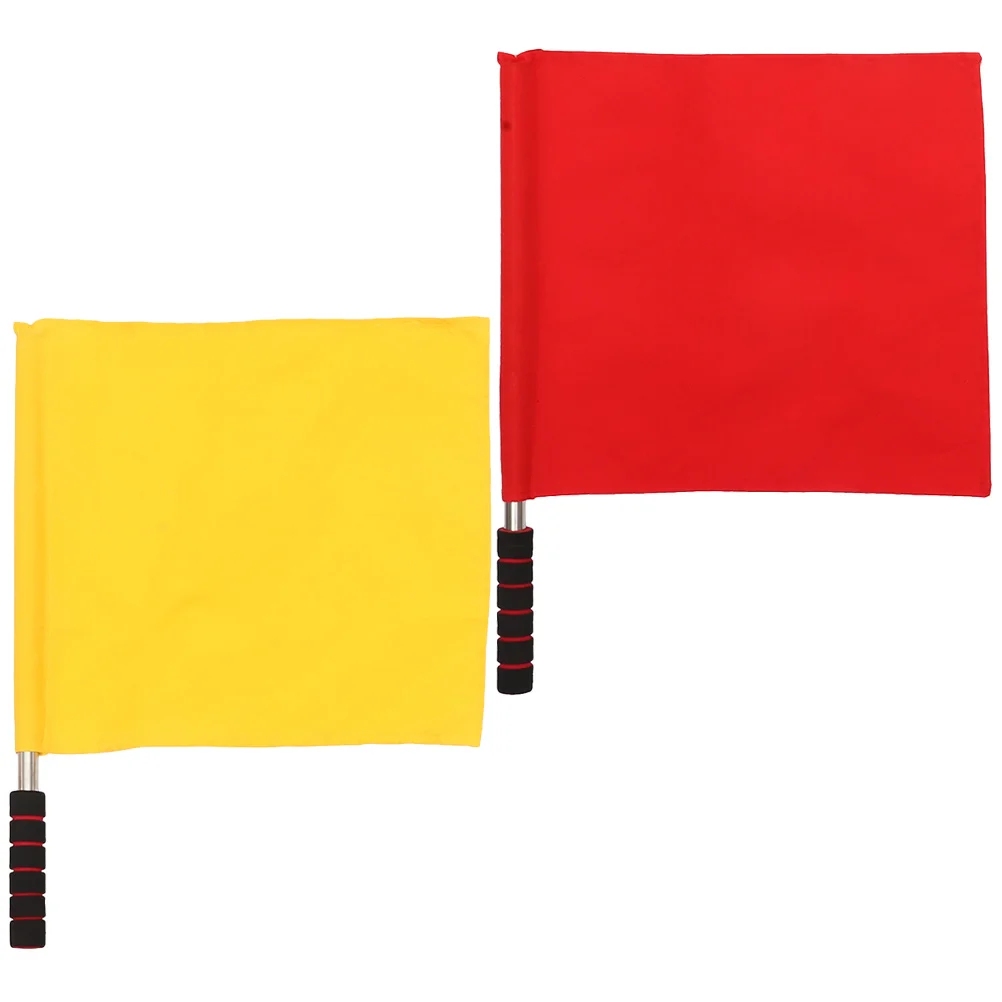 

Referee Flag Stainless Flag Sponge Handle Patrol Linesman Performance Official Flag Sports Events Football Volleyball Track
