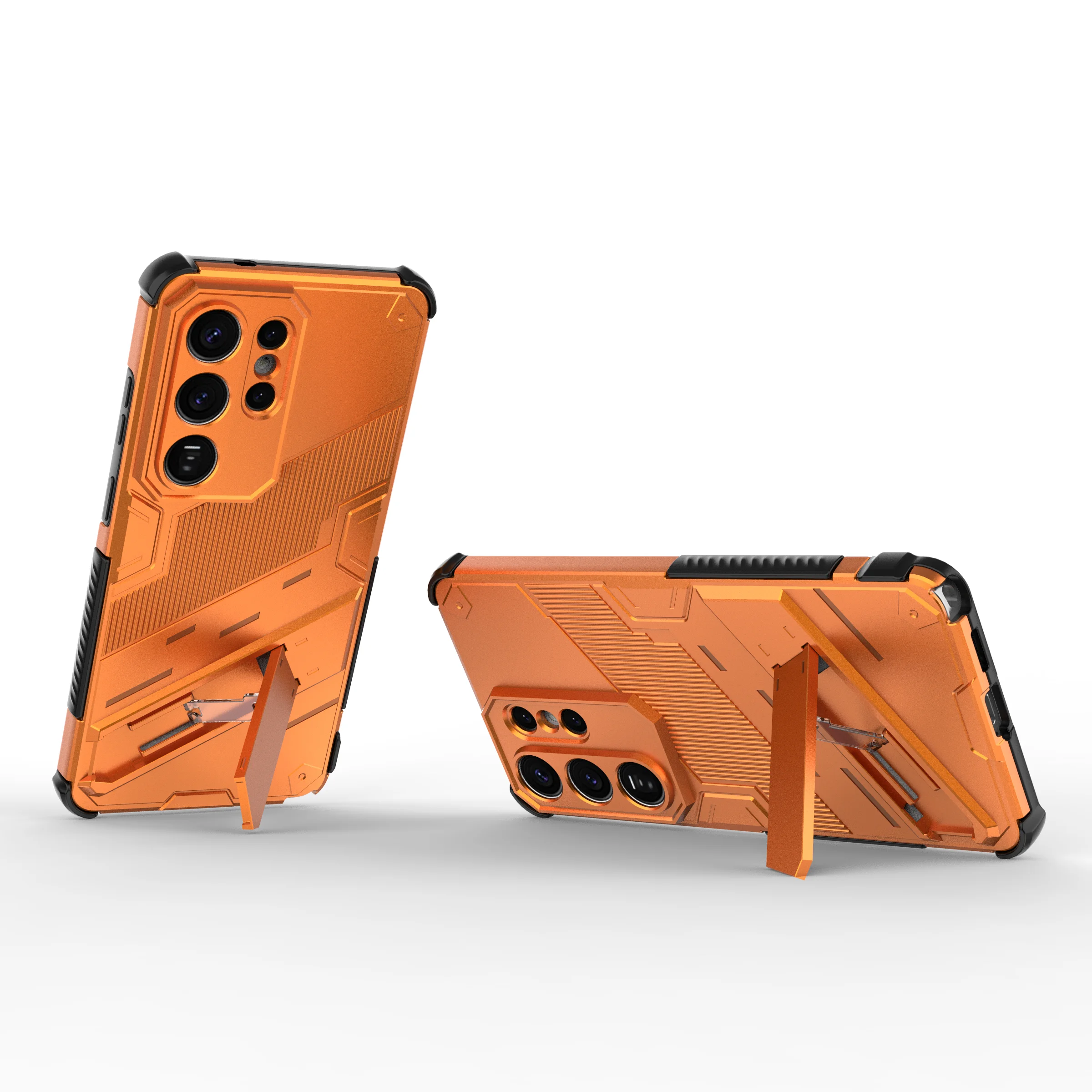 Armor Shockproof Phone Case with Holder and Lens Protection Cover