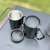 Outdoor Insulated Mug With Carabiner Handle & Lids Portable Compact Camping Cup 5