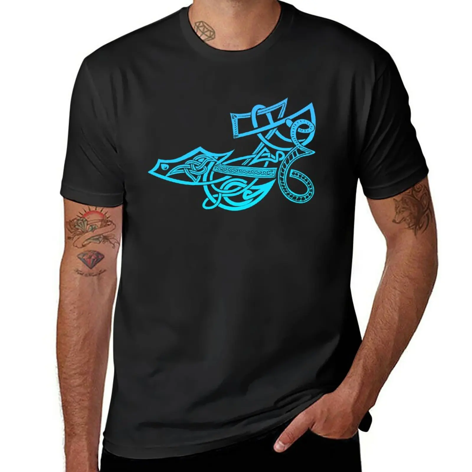 

New Magic Blue Dragon Celtic Knot T-Shirt t shirt man t shirts men