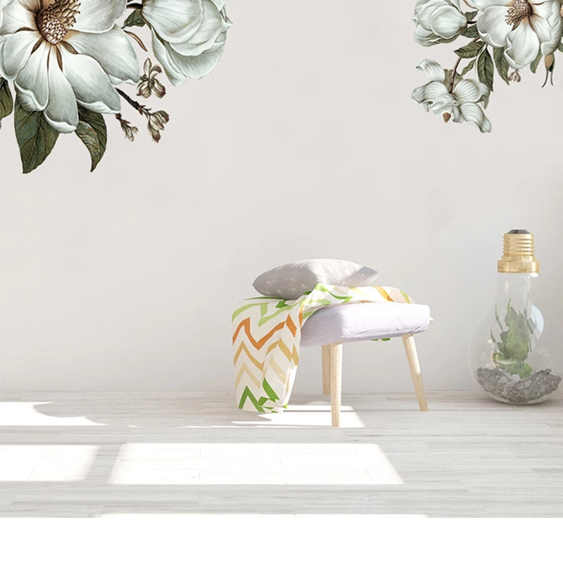 

New Self-adhesive Retro Large Flower Wall Stickers Living Room Bedroom Corridor Decoration Stickers