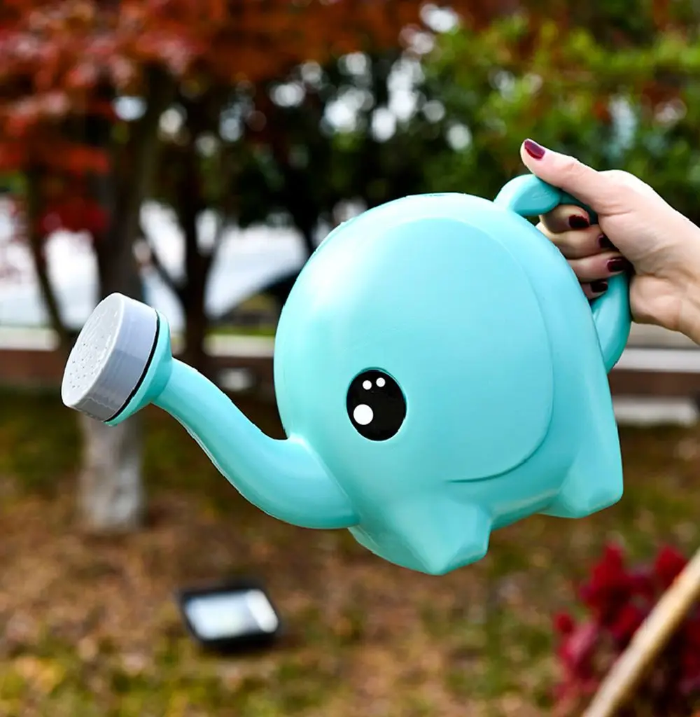 Watering Can 2500ml Outdoor Elephant Kids Home Patio Lawn Gardening Irrigation Plant Cute Cartoon Plastic