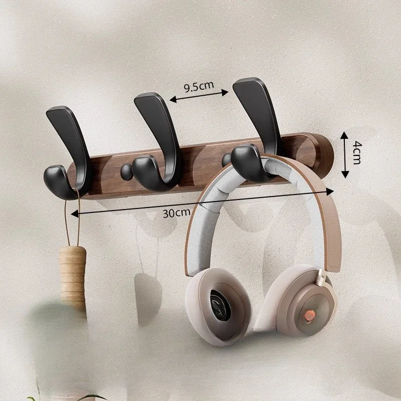 Solid Wood Wall Hanging Hooks Fitting Room Coat Rack Entrance Hall Clothes Hat Towel Hanging Hooks No Punching