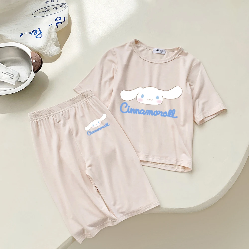 

Sanrio Cinnamoroll Kuromi My Melody Children's Pajama Set Summer Cartoon Boys' Pajamas Short Sleeve Clothes Girls' Pajama Set