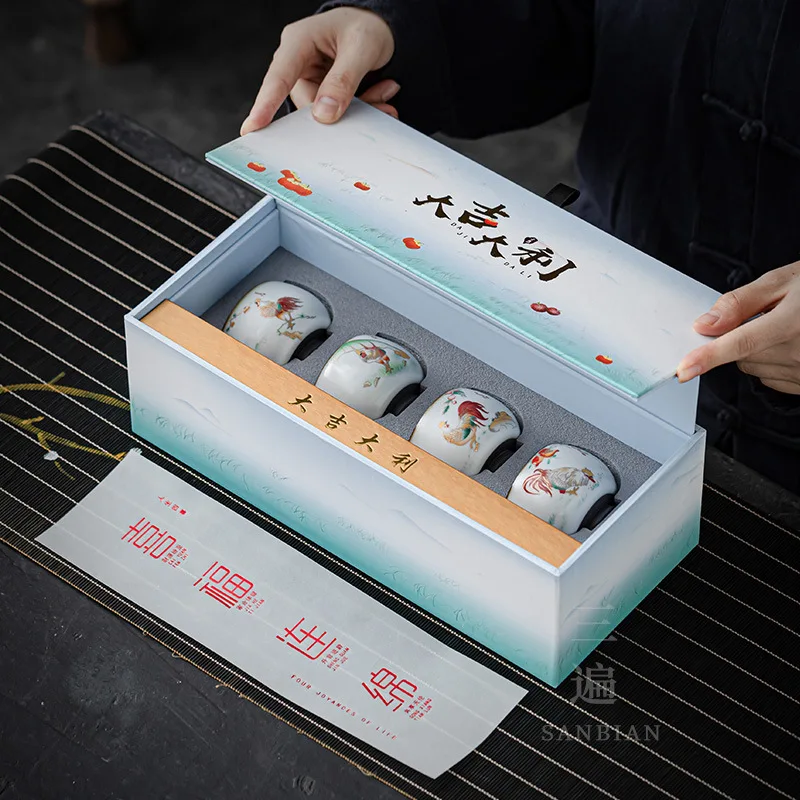 

Ru печь стандартная чашка для чая, чашка с одной чашкой, зернистая глазурованная чашка для чая, чашка для чая, керамическая Подарочная коробка, большой набор