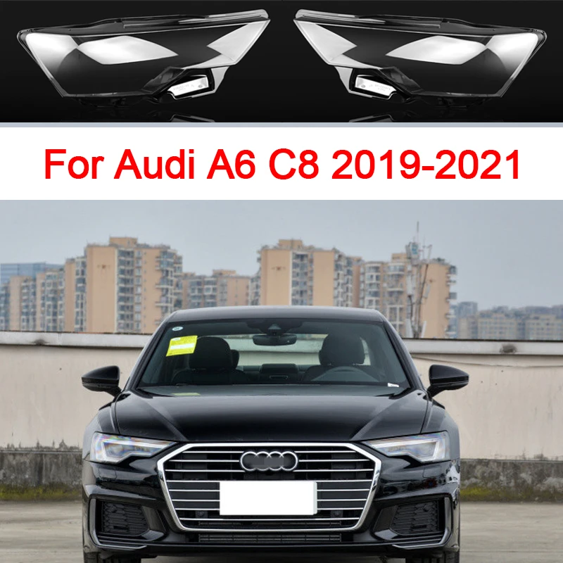 

1/2 шт. чехол для автомобильной фары для Audi A6 C8 2019 2020 2021 стекло для передней фары заменяет линзу левый/правый дневной абажур