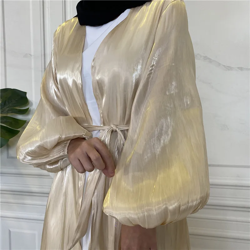 ChicRamadanEidTunicPuffSleeveCardiganMuslimAbayasKimono