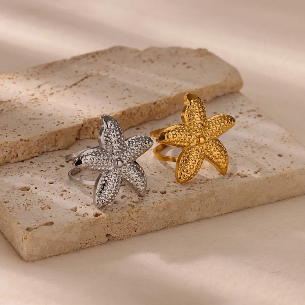 Anello statement a stella marina per donna e ragazza mare gioielli_voghion.com