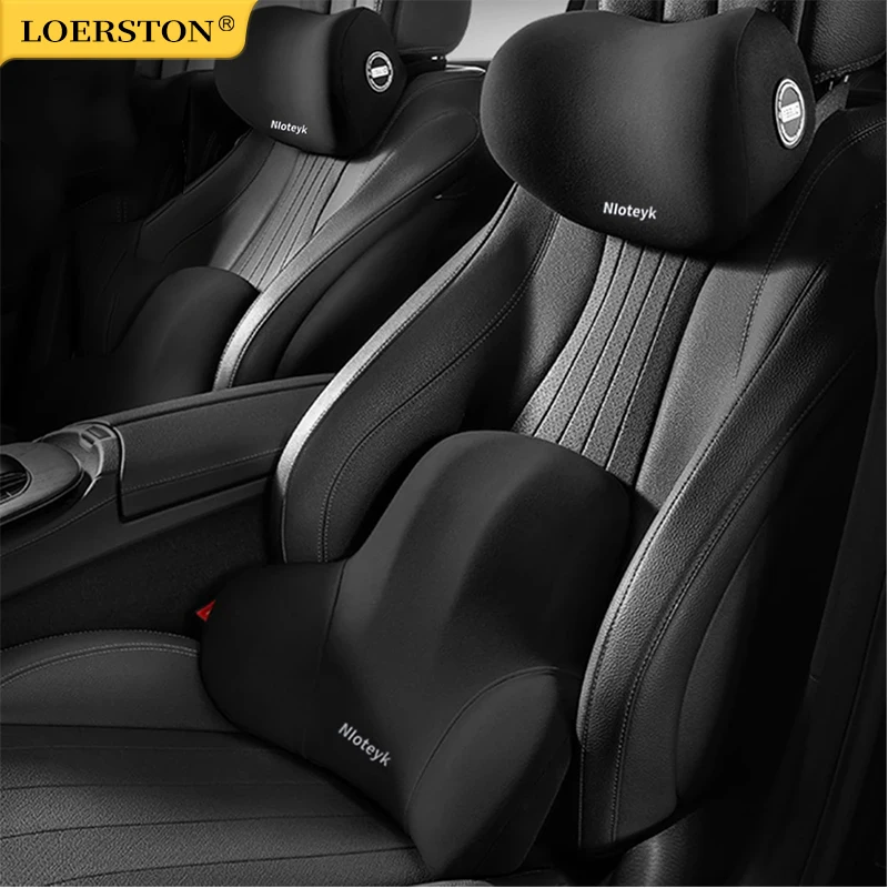 Ergonomic Memory Foam Car Neck and Lumbar Support Cushion Set